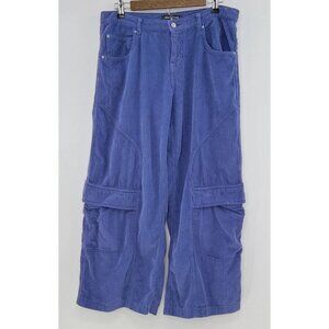 Urban Outfitters BDG Pants Blue Corduroy Cargo Wide Leg Baggy Y2K Grunge Punk 30